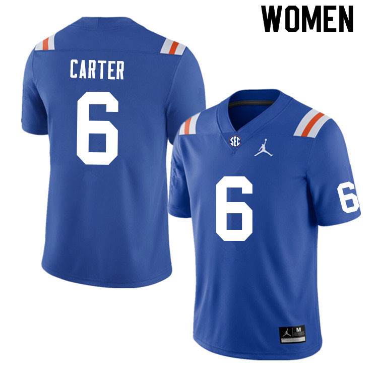 Women #6 Zachary Carter Florida Gators College Football Jerseys Sale-Throwback